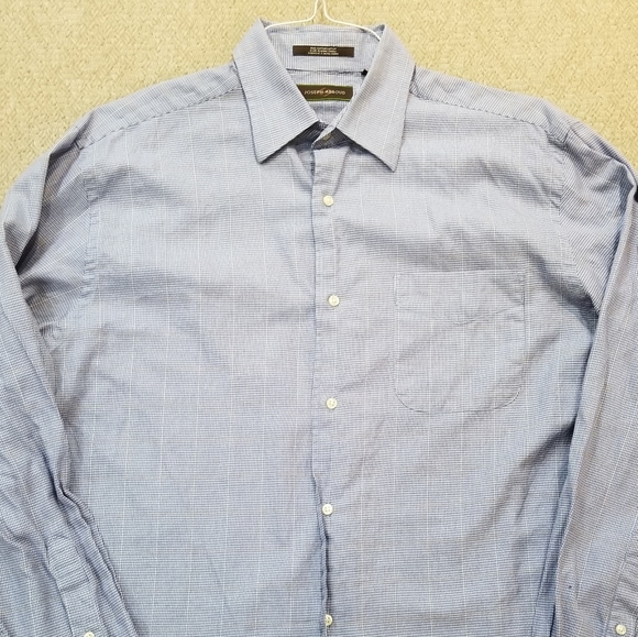 Joseph Abboud Blue Check Dress Shirt 16-34/35 - Picture 8 of 15